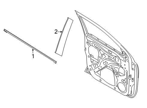 2019 Ford Ranger Exterior Trim - Front Door Applique Diagram for KB3Z-26275A37-AA