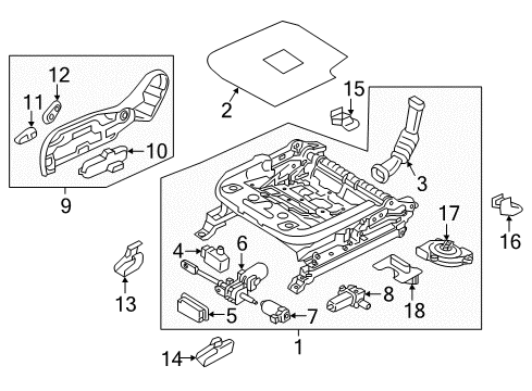 2019 Hyundai Tucson Heated Seats Cover-Front Seat Mounting Front Inner Diagram for 88563-D3000-TRY