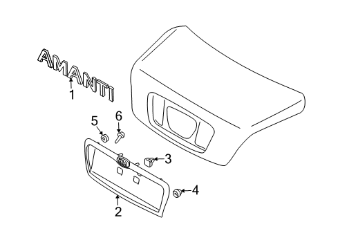 2008 Kia Amanti Exterior Trim - Trunk Lid Cap-Nut Diagram for 873593F500