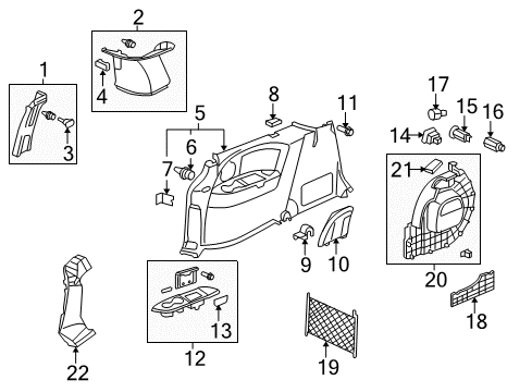 2010 Honda Odyssey Interior Trim - Side Panel Holder Assembly, Passenger Side Cup (Atlas Gray) Diagram for 84611-SHJ-A01ZE