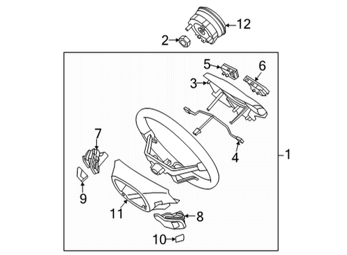 2013 Kia Forte Koup Steering Column & Wheel, Steering Gear & Linkage Lid-Steering RH Diagram for 561912K000W9