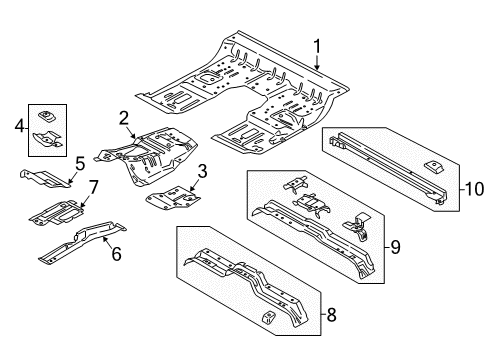 2017 Ford F-250 Super Duty Cab - Floor Floor Diagram for FL3Z-1511135-A