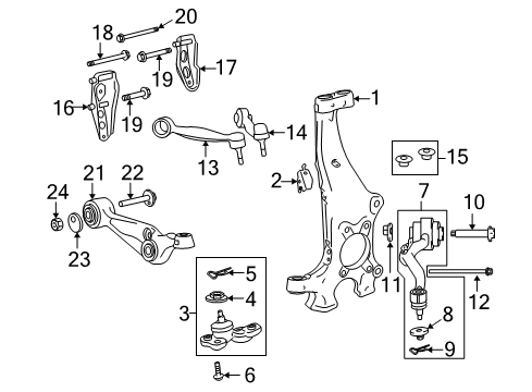 2010 Lexus LS460 Front Suspension, Lower Control Arm, Upper Control Arm, Ride Control, Stabilizer Bar, Suspension Components Cam Assy, Camber Adjust Diagram for 48190-50060