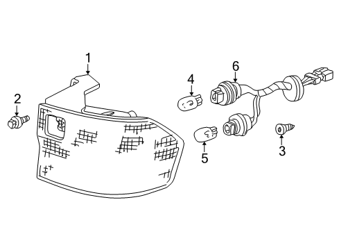 2001 Honda Odyssey Bulbs Lamp Unit, R. Tail Diagram for 33501-S0X-A01