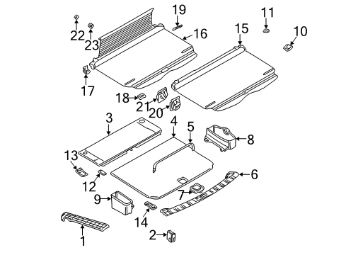 1999 BMW 540i Interior Trim - Rear Body Floor Carpet, Rear Diagram for 51478216902