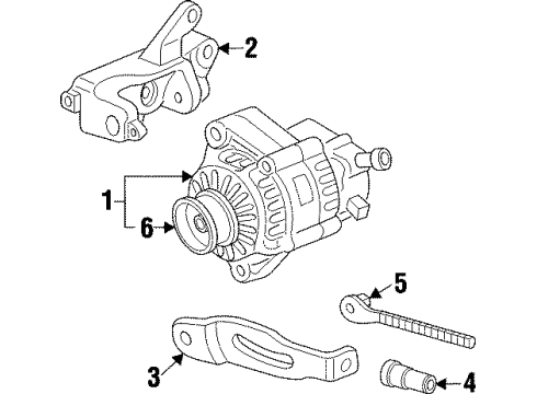 1996 Acura TL Alternator Alternator Assembly (Cju14) (Reman) (Denso) Diagram for 06311-P1R-A01RM