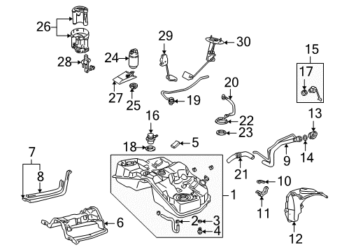2002 Lexus IS300 Fuel Injection Damper Assy, Fuel Pressure Pulsation Diagram for 23207-46021