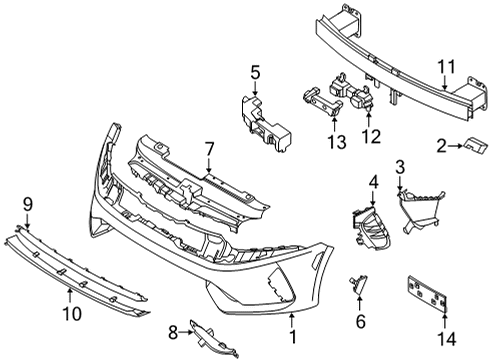2022 Kia K5 Bumper & Components - Front Cover-BLANKING Fr Fo Diagram for 86563L3000