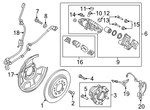 2018 Kia Optima Rear Brakes Brake Assembly-Rear Wheel Diagram for 58210A8500