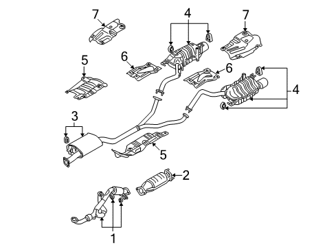 2007 Hyundai Santa Fe Exhaust Components Left Muffler Assembly Diagram for 28701-2B351