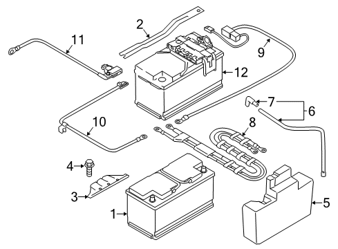 2014 BMW X1 Battery Positive Battery Lead Cable Diagram for 61129207521