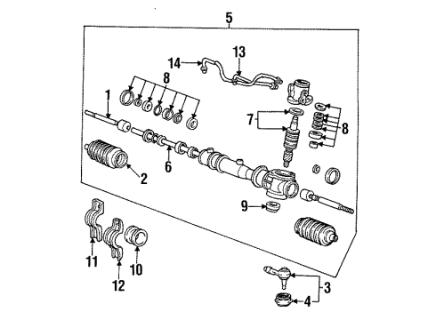1993 Hyundai Elantra P/S Pump & Hoses, Steering Gear & Linkage Clamp-Steering Gear Box Mounting"B" Diagram for 57214-28000