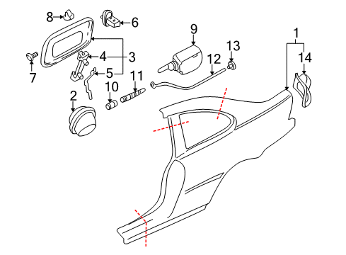 2006 BMW M3 Quarter Panel & Components Fill-In Flap Diagram for 51172695524