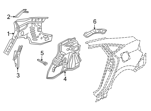 2019 Honda Insight Inner Structure - Quarter Panel PANEL SET L, RR. DPR Diagram for 04647-TXM-315ZZ