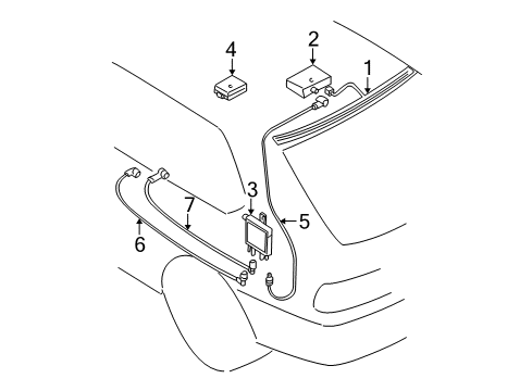 2004 BMW 325i Antenna & Radio Antenna Cable Diagram for 61126904064