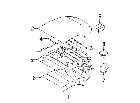 2022 BMW 840i xDrive Frame & Components - Convertible Top Emergency Release Button Diagram for 54347129588