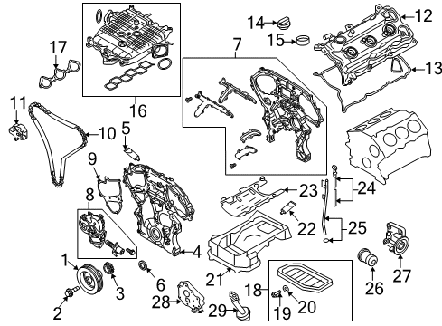 2013 Infiniti EX37 Intake Manifold Bracket-Oil Filter Diagram for 15238-JK20A