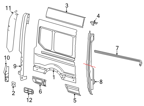 2017 Ford Transit-350 HD Side Panel & Components Side Panel Diagram for BK3Z-61279D46-A