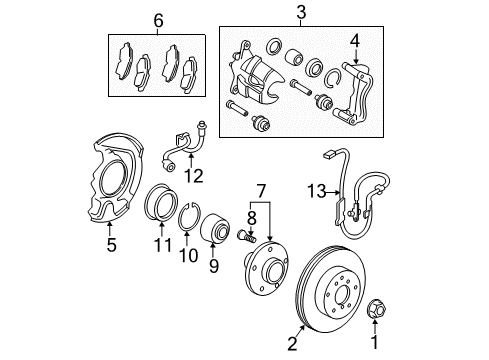 2007 Toyota Camry Front Brakes Piston, Disc Brake Diagram for 47731-33340