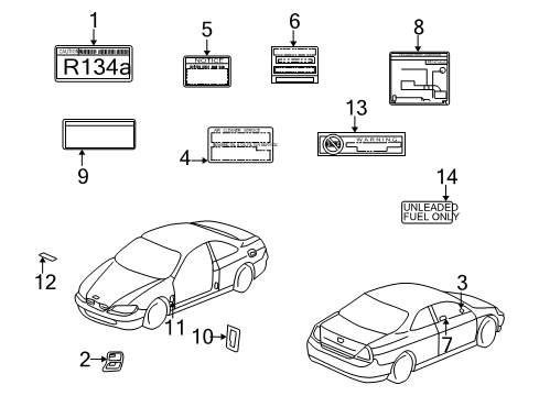 2005 Acura MDX Information Labels Label, Driver Fuse Box Diagram for 38205-S3V-A10