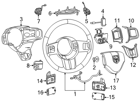 2014 Dodge Charger Steering Column & Wheel, Steering Gear & Linkage Switch-Paddle Up Diagram for 1YR89DX9AA