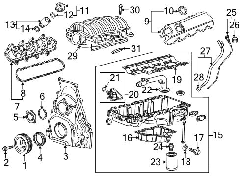 2014 Chevrolet Silverado 1500 Senders Oil Deflector Diagram for 12619978