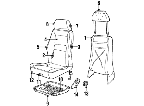 1998 Chevrolet Lumina Front Seat Components Pad Asm-P&Driver Seat Cushion (Police) Diagram for 12521225