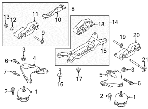 2020 Ford Mustang Automatic Transmission Extension Housing Seal Diagram for KR3Z-7R411-A