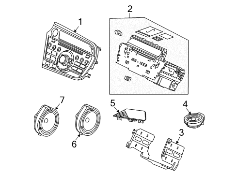 2011 Honda Insight Sound System Bracket, Audio Diagram for 77255-TM8-A10