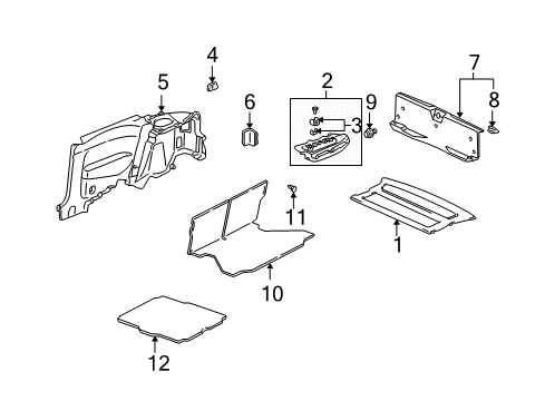 1996 Honda Civic Interior Trim - Rear Body Holder, RR. Side Lining Diagram for 83739-SH5-003