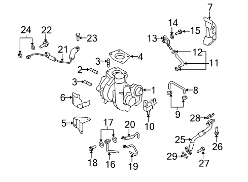 2012 Mazda CX-7 Turbocharger Pressure Hose Gasket Diagram for -99562-1400