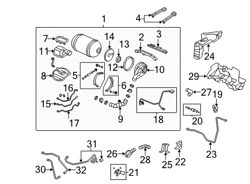 2006 Honda Civic Fuel Supply Plate, Fuel Joint Diagram for 17542-SNF-A00