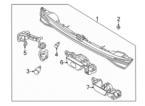 2021 Hyundai Elantra Backup Lamps Lamp Assembly-Center GARNISH Diagram for 92409-AA220