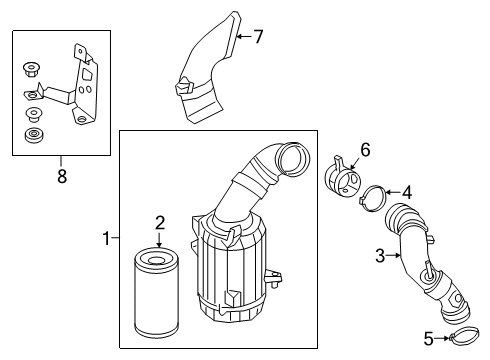 2018 Alfa Romeo 4C Air Intake Clamp-Air Cleaner Duct Diagram for 68094412AA