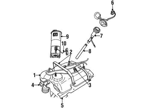 2001 Chrysler Prowler Senders Tube-Fuel Filler Diagram for 5029123AB