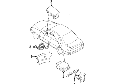 1998 Nissan 200SX Air Bag Components Clock Spring Steering Air Bag Wire Diagram for 25554-9B900