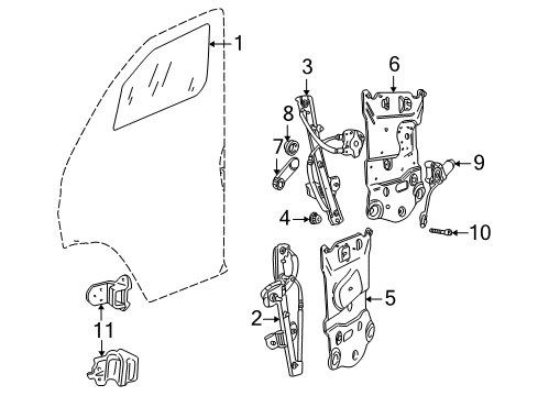 1999 Dodge Ram 3500 Van Front Door Hinge-Door Diagram for 55346955