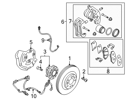 2013 Hyundai Genesis Front Brakes CALIPER Kit-Front Brake, LH Diagram for 58180-3MA10