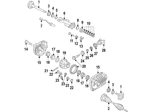2013 Chevrolet Tahoe Front Axle, Axle Shafts & Joints, Differential, Drive Axles, Propeller Shaft Inner Shaft Diagram for 22761721