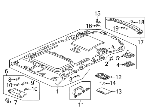 2022 Honda CR-V Interior Trim - Roof Sunvisor (Cashmere Ivory) Diagram for 83230-TLA-A61ZA