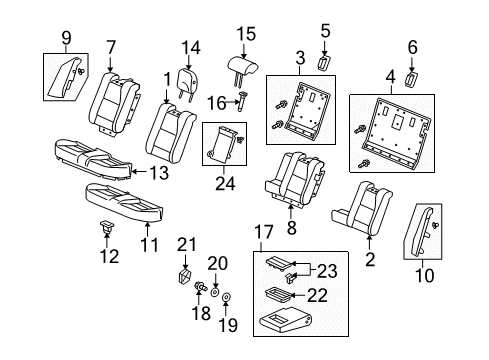 2012 Acura ZDX Rear Seat Arm Rest, Rear (Gray) Diagram for 82980-SZN-A51ZA