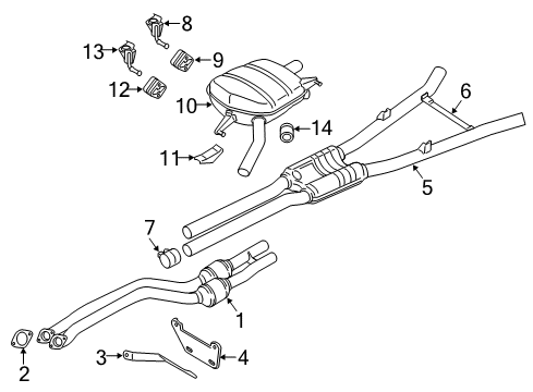 2011 BMW 740i Exhaust Components Catalytic Converter Diagram for 18307594029