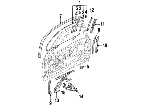 1993 Honda Prelude Door & Components Channel, Right Front Door Run Diagram for 72235-SS0-013