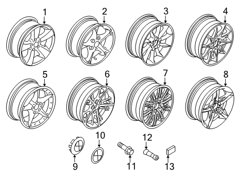 2008 BMW Z4 Wheels Screw-In Valve, Rdc Diagram for 36146792831