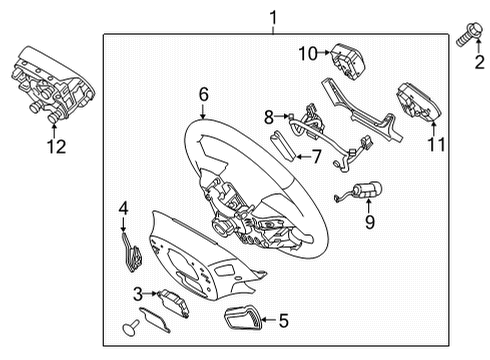 2017 Genesis G80 Cruise Control System Steering Switch Assembly, Right Diagram for 96700-B1600-4X
