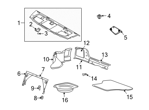 2004 Kia Optima Automatic Temperature Controls Cover-Luggage Rear, RH Diagram for 857633C000AQ