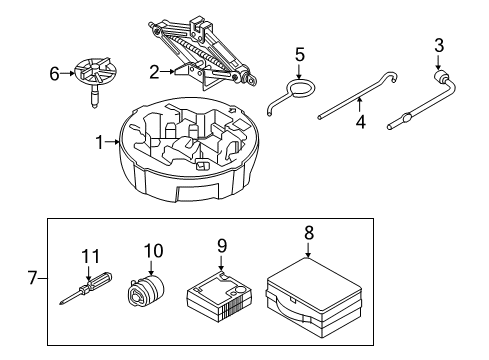 2017 Kia Optima Jack & Components Remover-Wheel Cap Diagram for 09148C1000