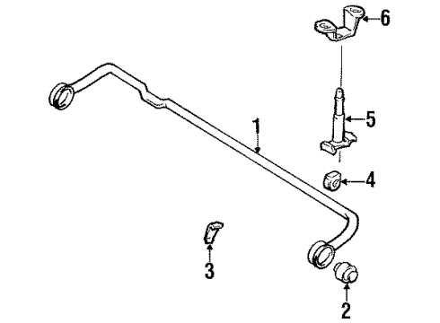 1988 Nissan Stanza Stabilizer Bar & Components - Rear Bar-TORSION Rear STABILIZER Diagram for 56230-D4000