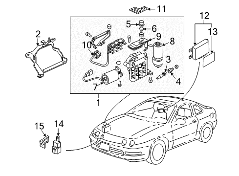 1997 Acura Integra Anti-Lock Brakes Sensor Assembly, Right Rear Diagram for 57470-SR3-802