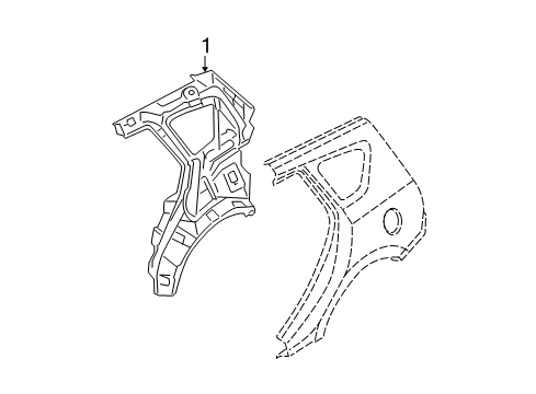 2011 Hyundai Elantra Inner Structure - Quarter Panel Panel Assembly-Quarter Inner, RH Diagram for 71602-2L210